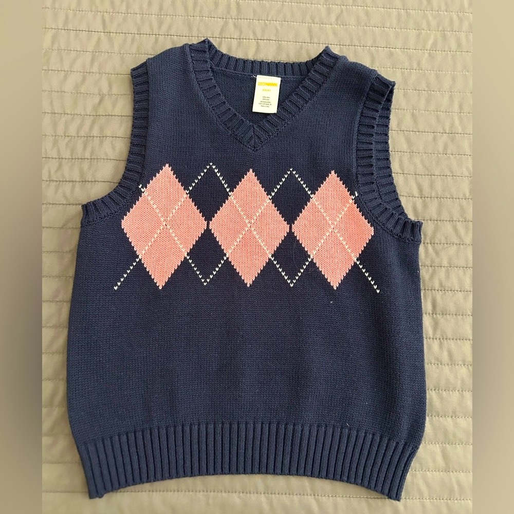 GYMBOREE Argyle Sweater Vest XS 4.